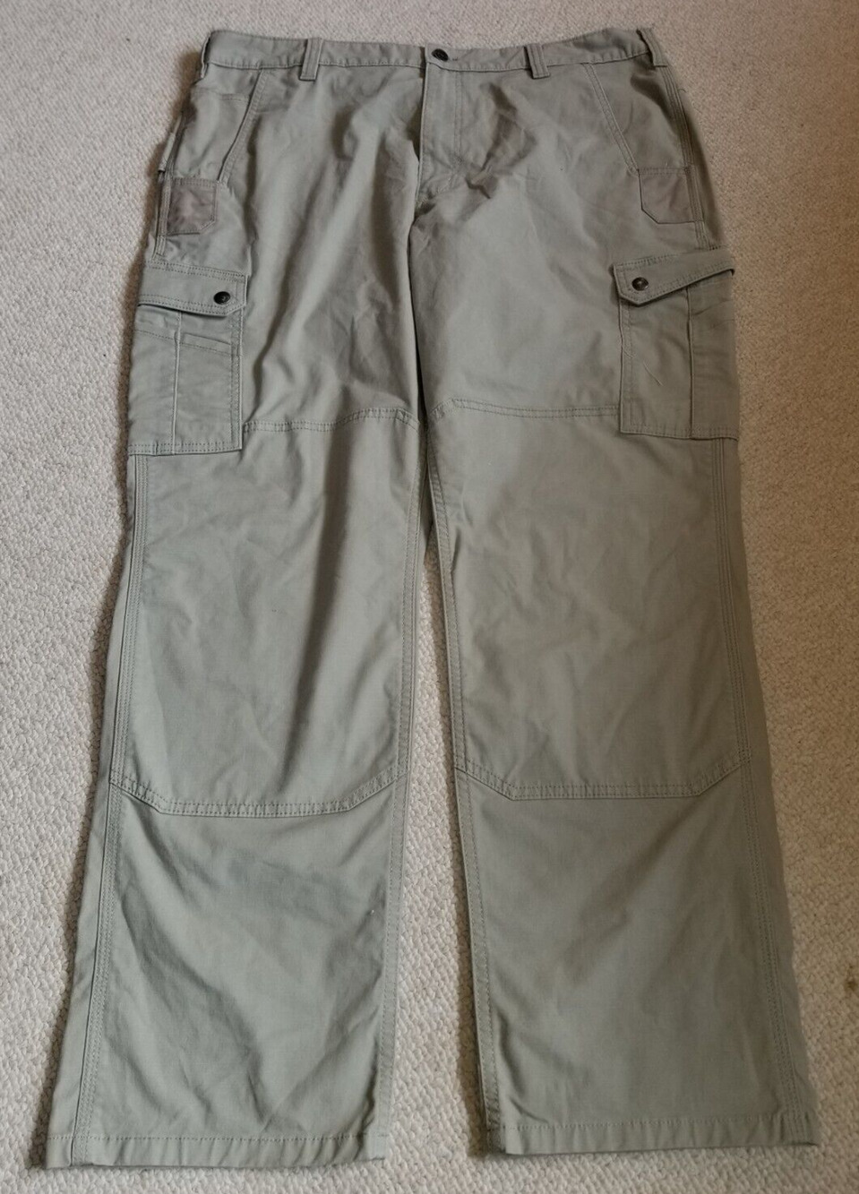 Mens Pants-CARHARTT-lt green "Rugged Flex Relaxed Fit Ripstop Cargo Work'-40x32